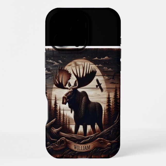 William's Moose Moon iPhone Case (Back)