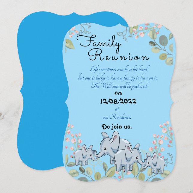 Williams reunion   invitation (Front/Back)