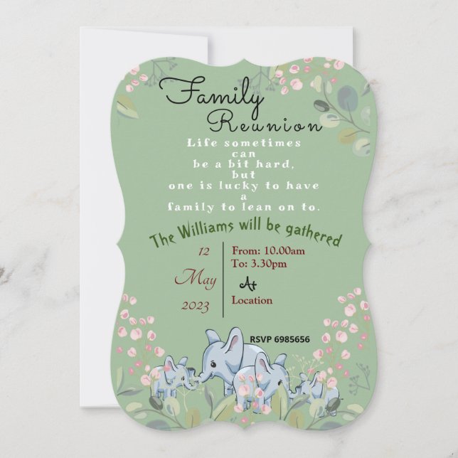 Williams reunion   invitation (Front)