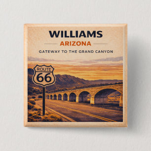 Williams Route 66 Grand Canyon Roadside Gift 15 Cm Square Badge