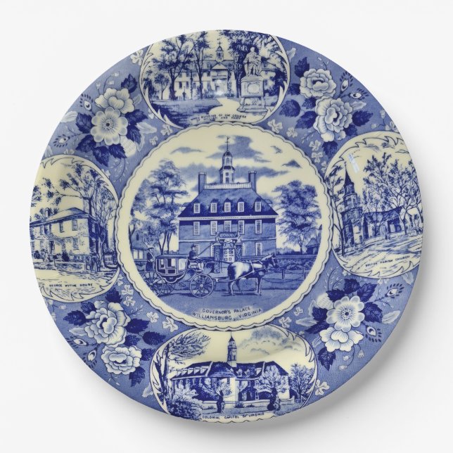 Williamsborg China Blue Paper Plates (Front)