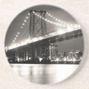 Williamsburg bridge in New York City at night Coaster