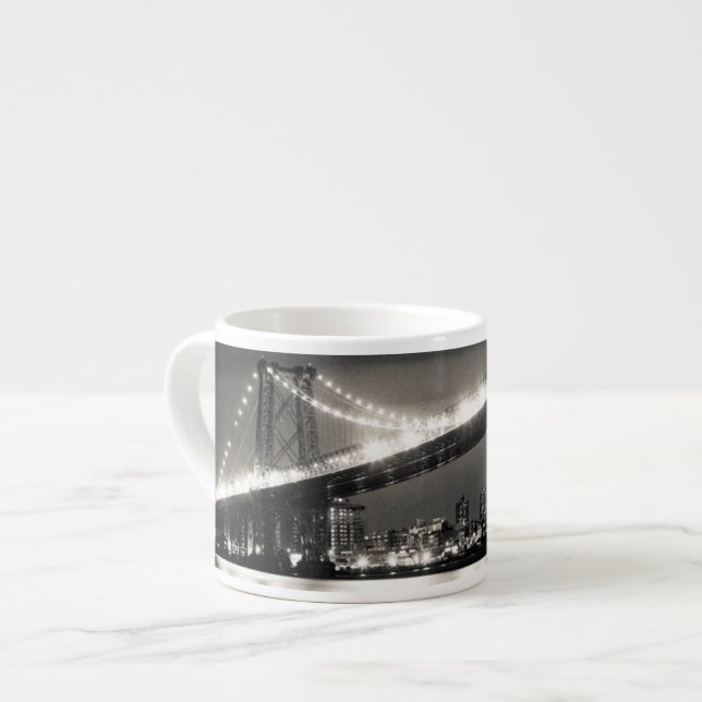 Williamsburg bridge in New York City at night Espresso Cup (Front Left)