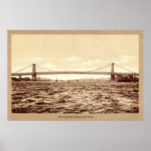 Williamsburg Bridge, New York City 1907 vintage Poster