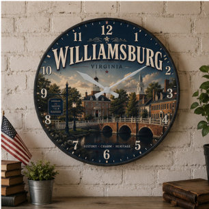 Williamsburg Virginia Large Clock