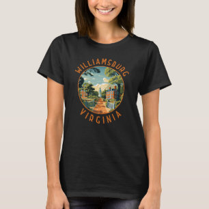 Williamsburg Virginia Retro Distressed Circle T-Shirt