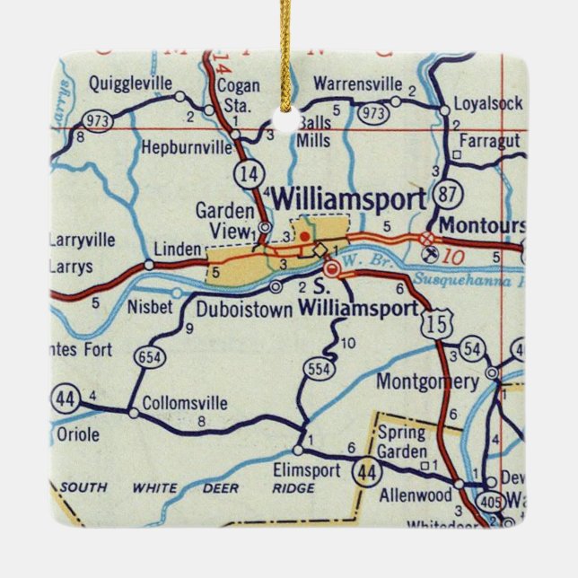 Williamsport PA Ceramic Ornament (Back)