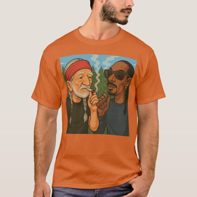willie nelson n snoop dog retro T-Shirt (Front)