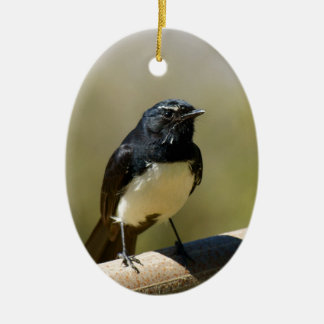 Willie Wagtail Ceramic Tree Decoration