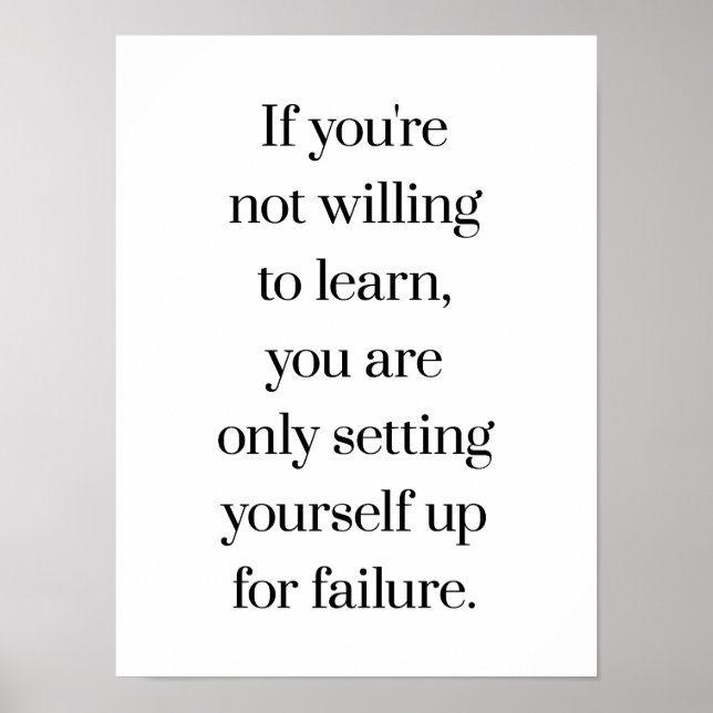 Willing To Learn Poster (Front)