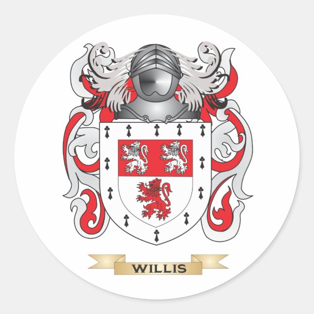 Willis Family Crest (Coat of Arms) Classic Round Sticker (Front)