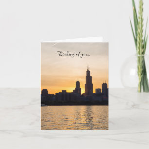 Willis Tower Sunset Silhouette Thinking Of U Card