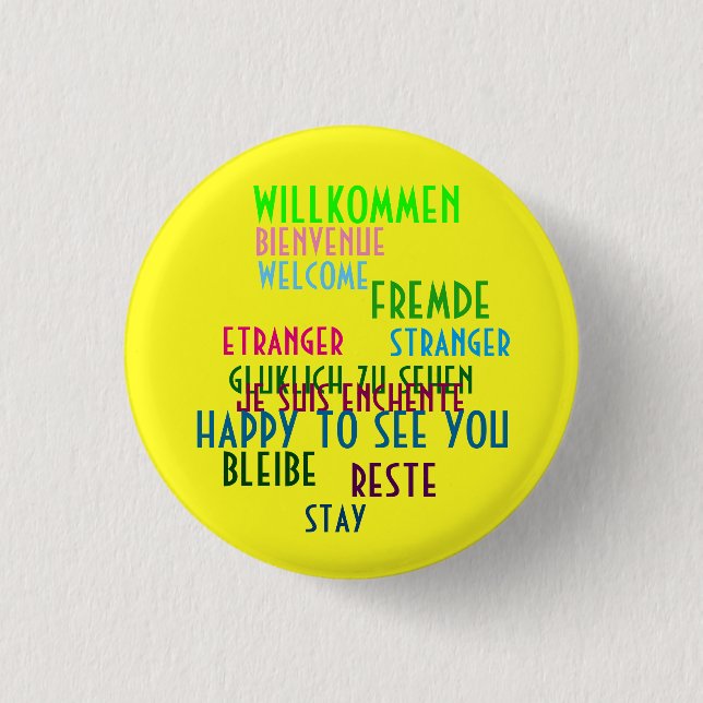 Willkommen cabaret lyrics 3 cm round badge (Front)