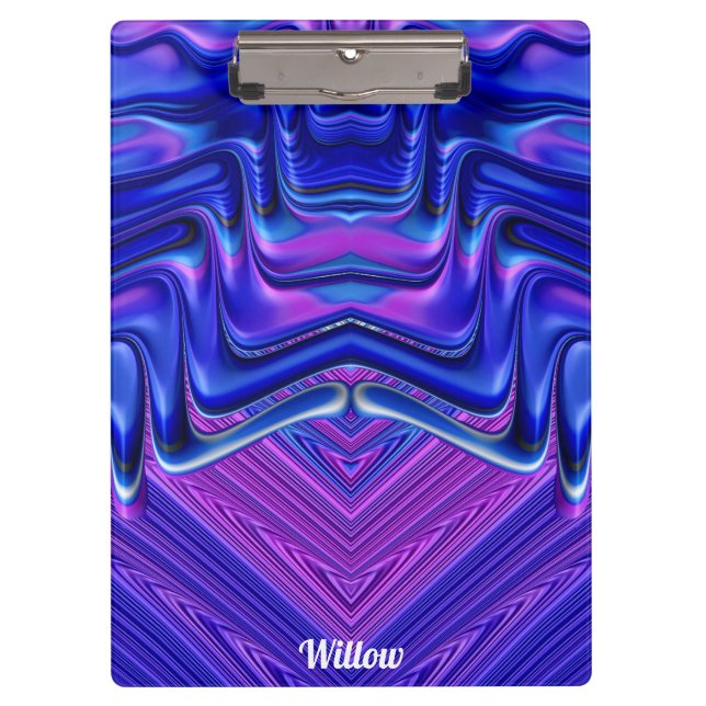 WILLOW ~ 3D! ~ Pink White and Blue original ~ Clipboard (Front)