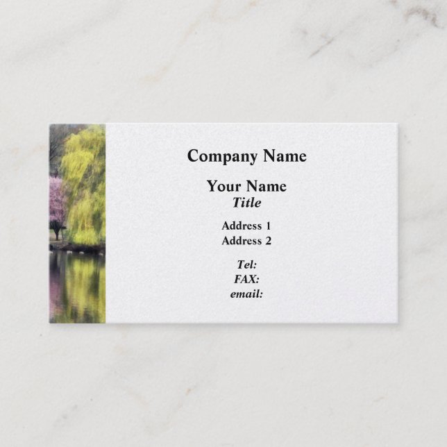 Willow and Cherry by Lake Business Card (Front)