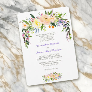 Willow and Floral Formal Wedding Invitation