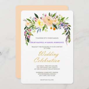 Willow and Floral Modern Wedding Invitation