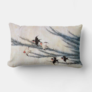 Willow and Swallow, Hokusai Lumbar Cushion