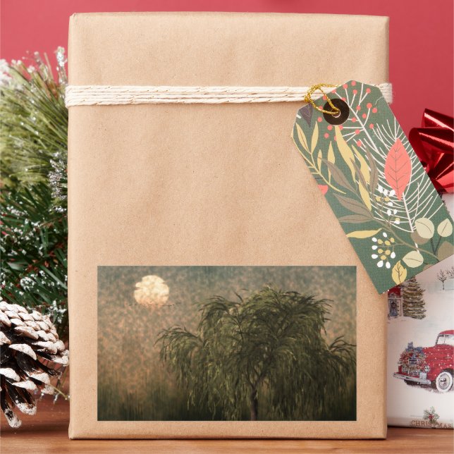 Willow at Sunset Rectangular Sticker (Holiday)