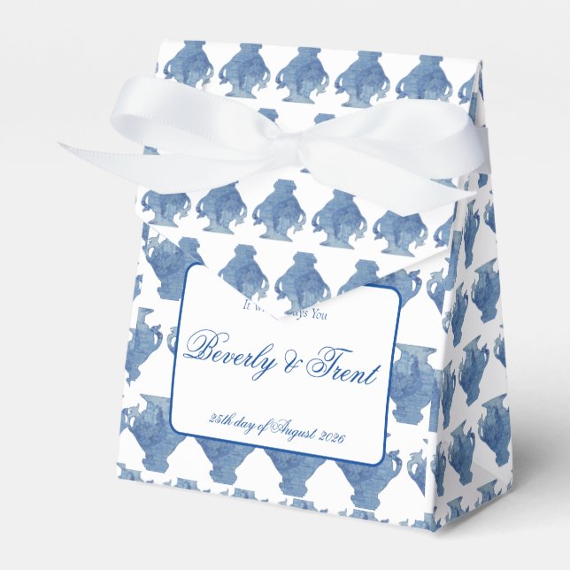 Willow Blue and White Ginger Jars Jar Favour Box (Front Side)