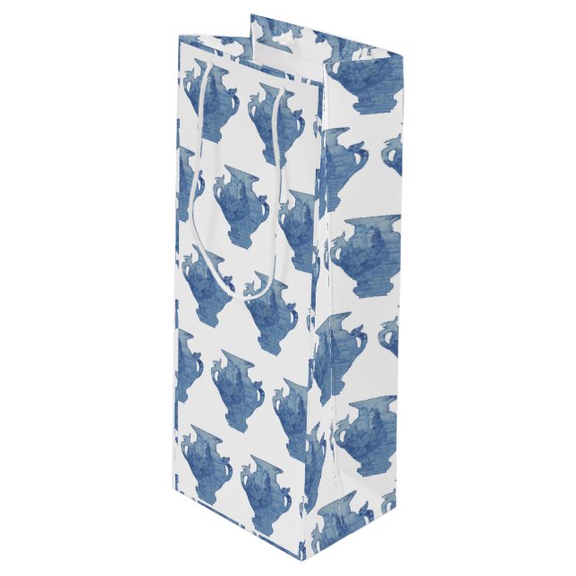 Willow Blue and White Ginger Jars Jar Wine Gift Bag (Front Angled)