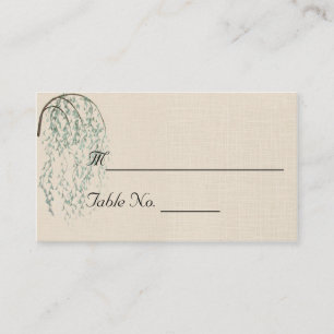 Willow Branch on Linen Wedding Place Cards