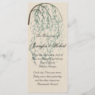 Willow Branch on Linen Wedding Program Programme