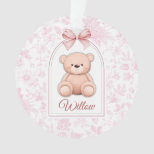 Willow   Custom Pink Teddy Bear Nursery Design  Ornament