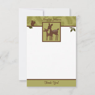 Willow Deer Baby and Mummy Thank You card 3.5"x5