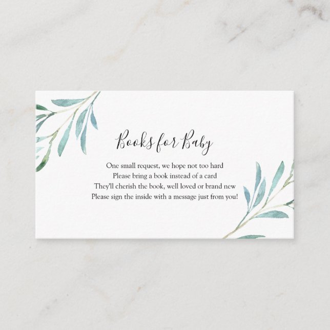 Willow Eucalyptus Books for Baby Card (Front)