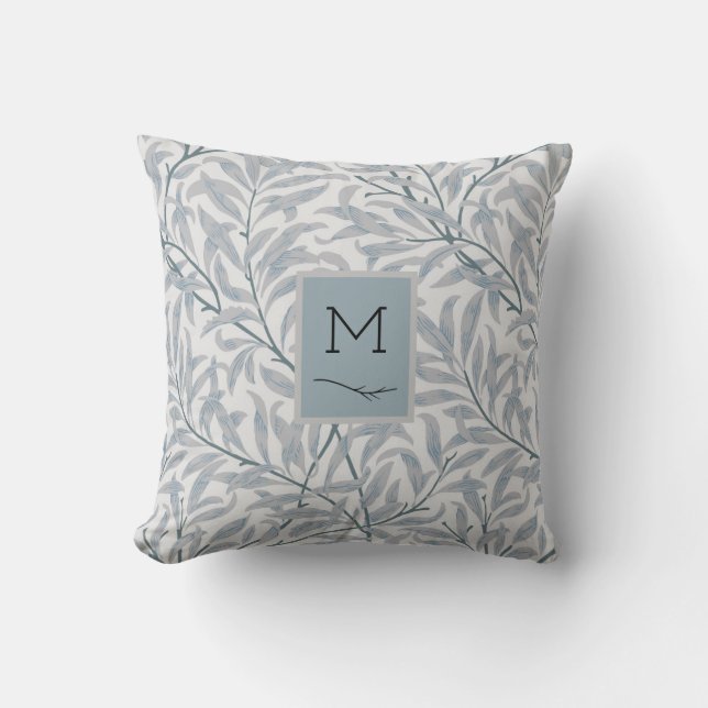 Willow Foliage ⎢Monogram Throw Pillow (Front)