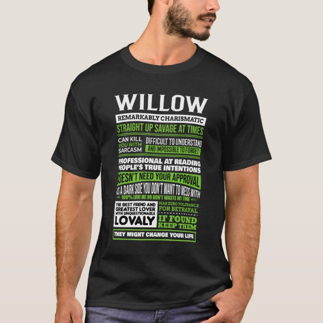 Willow Girl Name Definition T-Shirt (Front)