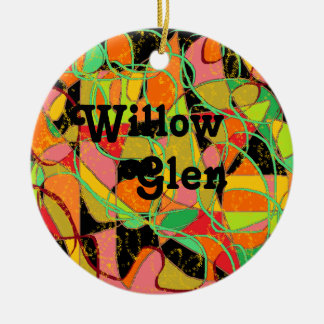 Willow Glen geometric abstract art san Jose Ceramic Tree Decoration