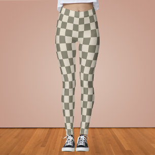 Willow Grey and Bone Chequerboard Leggings