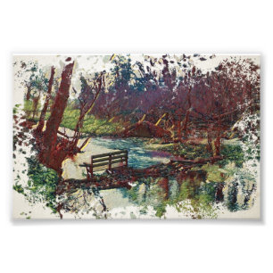 Willow Hall Dam, Sowerby Bridge Impressionist Art Photo Print