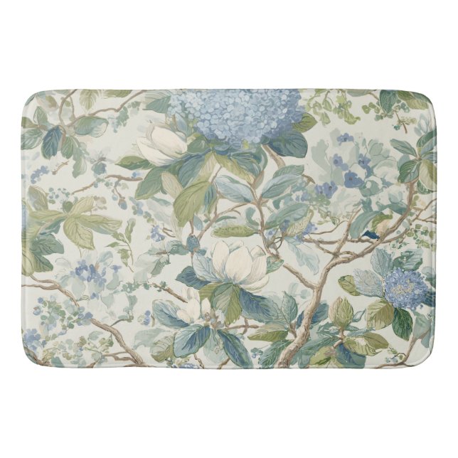 Willow Little Magnolia Wallpaper Floral Coastal  Bath Mat (Front)