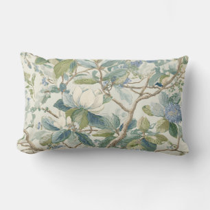 Willow Little Magnolia Wallpaper Floral Coastal  Lumbar Cushion