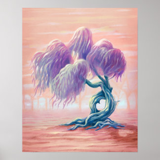 Willow Love Tree Painting  Poster
