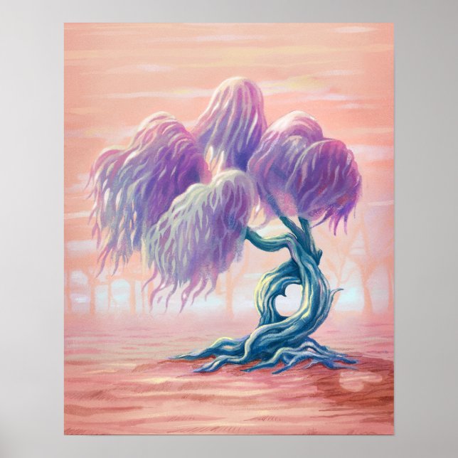 Willow Love Tree Painting  Poster (Front)