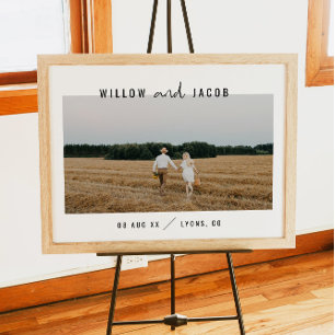 WILLOW Modern Minimalist Photo Wedding Welcome Poster