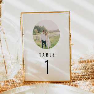 WILLOW Modern Minimalist Round Photo Table Number
