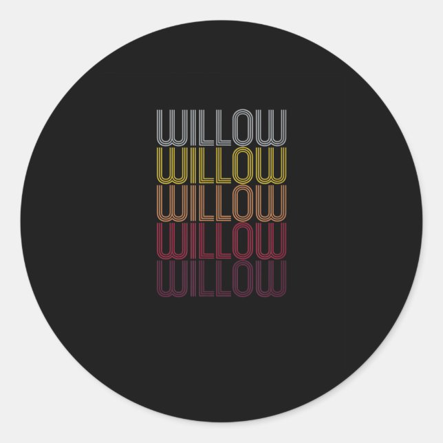 Willow Name Gift Personalised First Name Classic Round Sticker (Front)