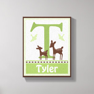 Willow Organic Deer Canvas Letter Name Print 8x10