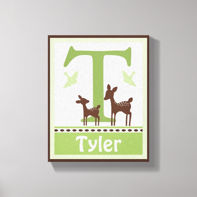 Willow Organic Deer Canvas Letter Name Print 8x10 (Front)