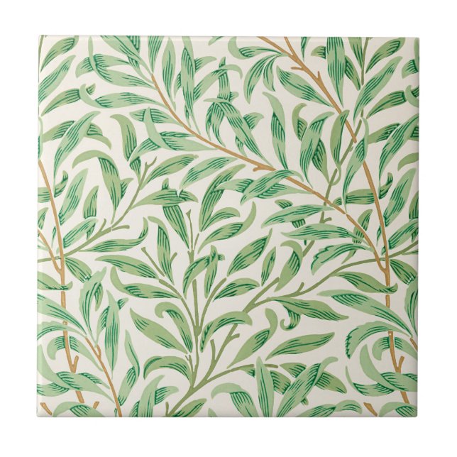 Willow Pattern, William Morris Ceramic Tile (Front)