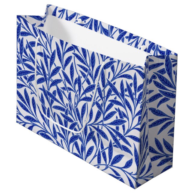 Willow Pattern, William Morris Large Gift Bag (Front Angled)