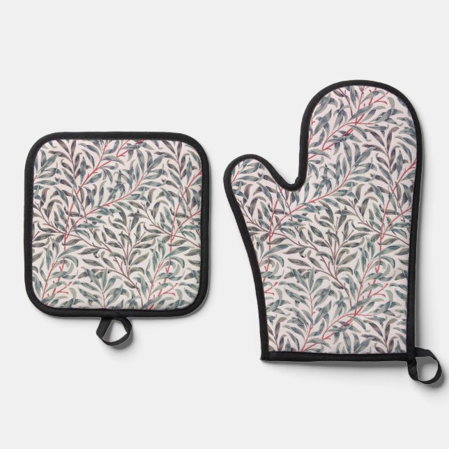 Willow Pattern, William Morris Oven Mitt & Pot Holder Set (Front)