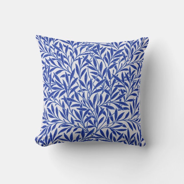 Willow Pattern, William Morris Throw Pillow (Front)
