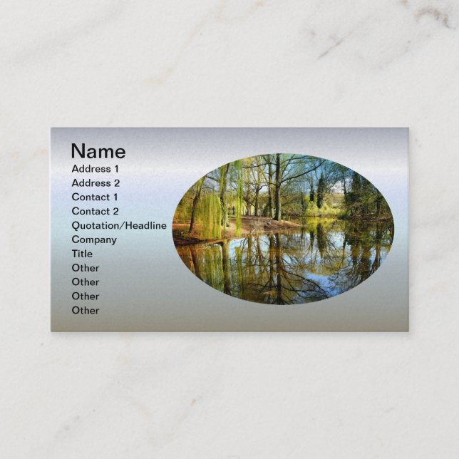 Willow Pond Water Reflection Business Card (Front)