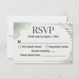 Willow Sage Wedding Response Cards